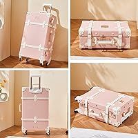 Unitravel Vintage Pink Suitcase Set 20inch Carry on Luggage TSA-Approved with 12inch Handbag for ... | Amazon (US)