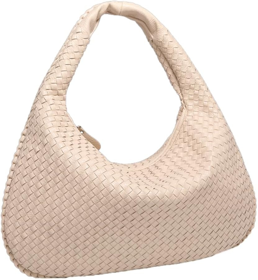 Women Woven Vegan Leather Handbag Retro Top-handle Shoulder Bag Handmade Tote Bag Dumpling Purse ... | Amazon (US)