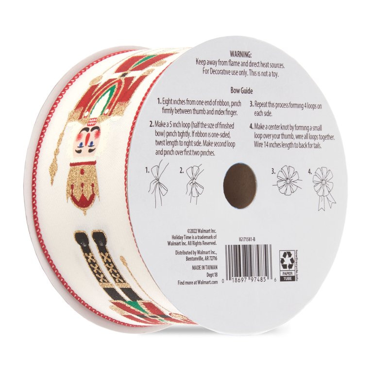 Holiday Time Trad Nutcracker Ribbon - Walmart.com | Walmart (US)