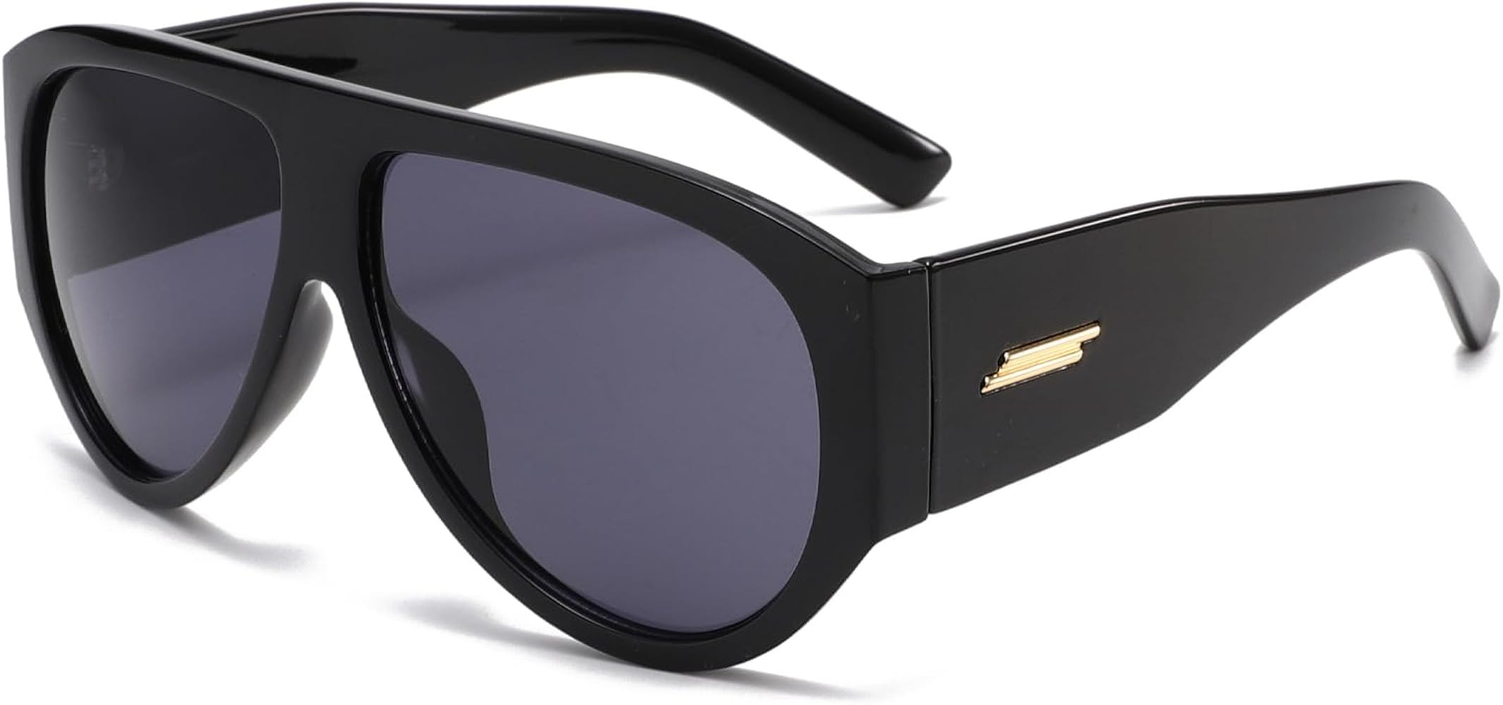 YAMEIZE Oversized Pilot Sunglasses Womens Men 70s Pilot Retro Sunglasses Vintage Big Frame Flat T... | Amazon (UK)