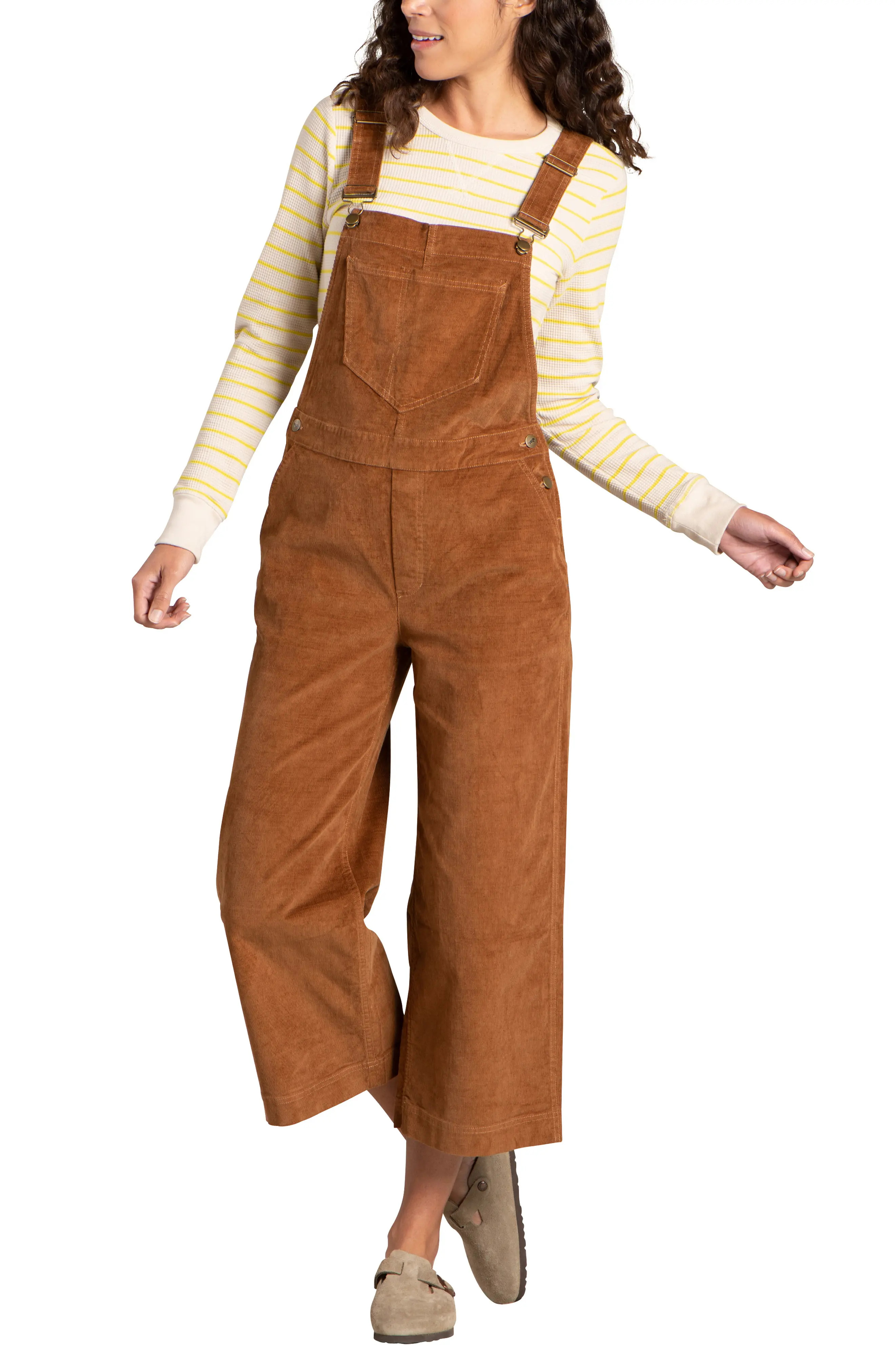 Toad & Co. Karuna Wide Leg Corduroy Crop Overalls, Size X-Small in Brown Sugar at Nordstrom | Nordstrom