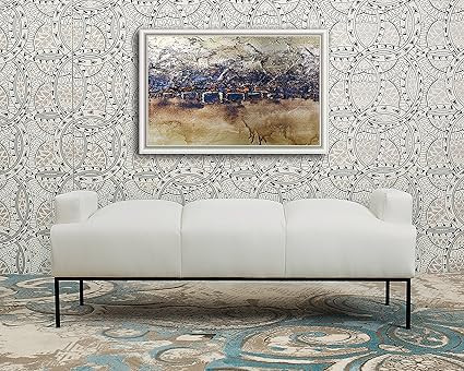 Iconic Home Carmel Bench Pebble Grain PU Leather Ottoman with Metal Frame, White | Amazon (US)
