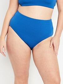 High-Waisted French-Cut Puckered Bikini Swim Bottoms | Old Navy (US)