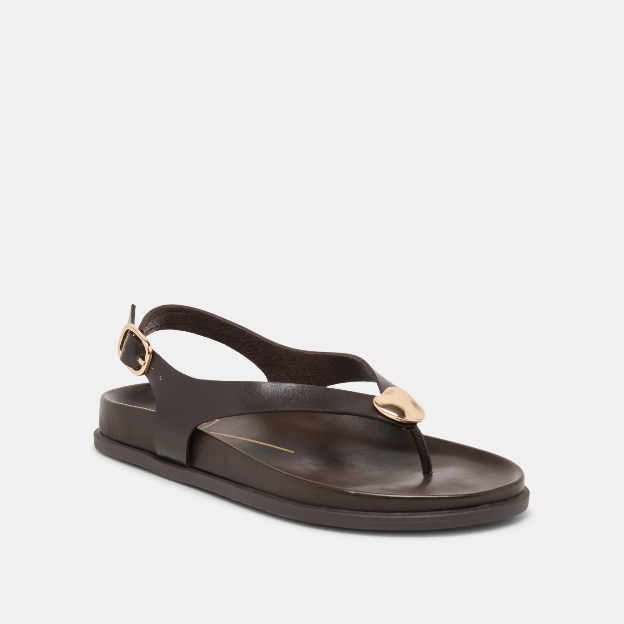Jony Sandals Dk Brown Leather | DolceVita.com