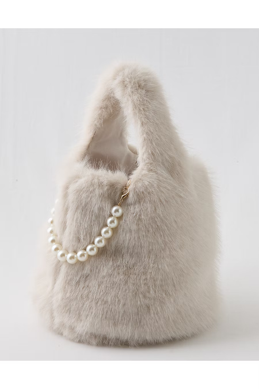 Aerie Faux Fur Pull-Through Pearl Bag Women's Natural One Size | Aerie