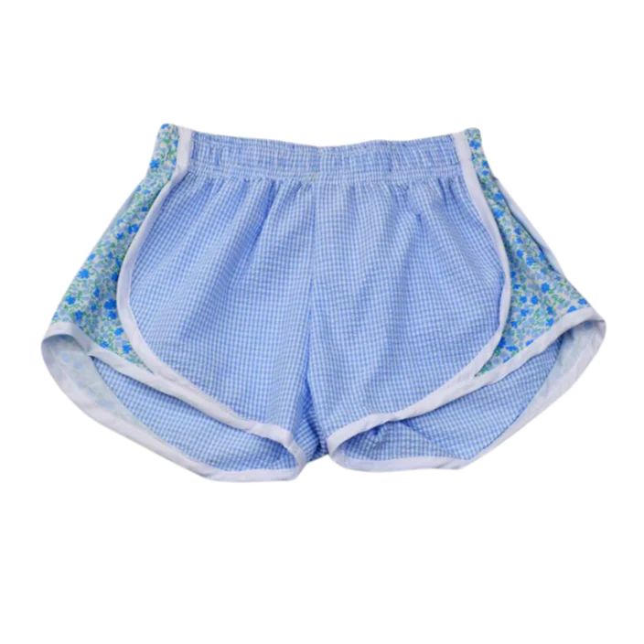 Funtasia Too Athletic Shorts - Blue with Floral Sides | JoJo Mommy