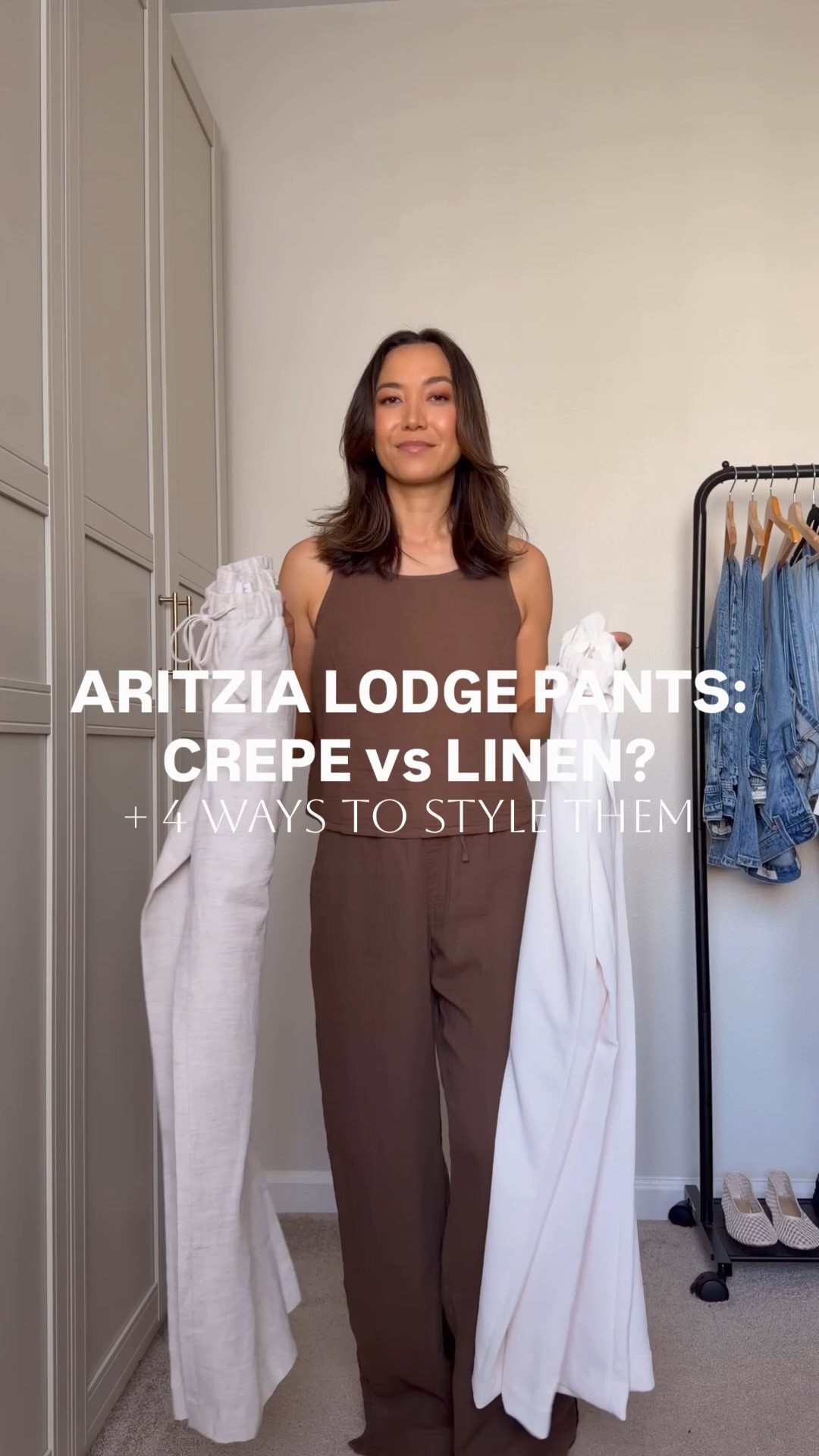 Aritzia lodge pants : crepe vs linen 

+ styling the linen pants for summer 

Wearing xs reg in the lodge pants but they do fall a bit long and need to be hemmed. Petite may be a better length for my 5’4” frame but need to try them out 

Tops small 

Summer outfits, casual elevated simple chic

#LTKootd