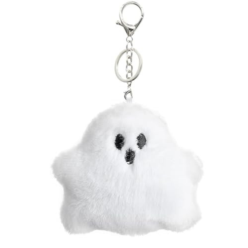 Miokkley Cute White Ghost Keychain, Halloween Bag Charm for Handbags Backpacks Purse Plush Keychains Accessories | Amazon (US)