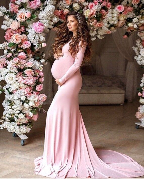 Maternity dress, long sleeve maternity dress,Baby shower dress, maternity dress for photoshoot,ro... | Etsy (US)