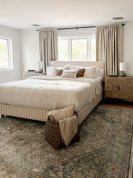 Shop this bedroom makeover! Love the neutral colors of this room! 

Wayfair, loloi, area rug, bed frame, Dream Cloud, basket, bedding, Target, curtains, pillows, nightstands, lamps

#LTKsalealert #LTKstyletip #LTKhome