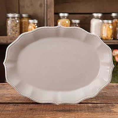 The Pioneer Woman Paige Linen Transparent Glaze Oval Platter, Off-white, 14 (1) | Amazon (US)