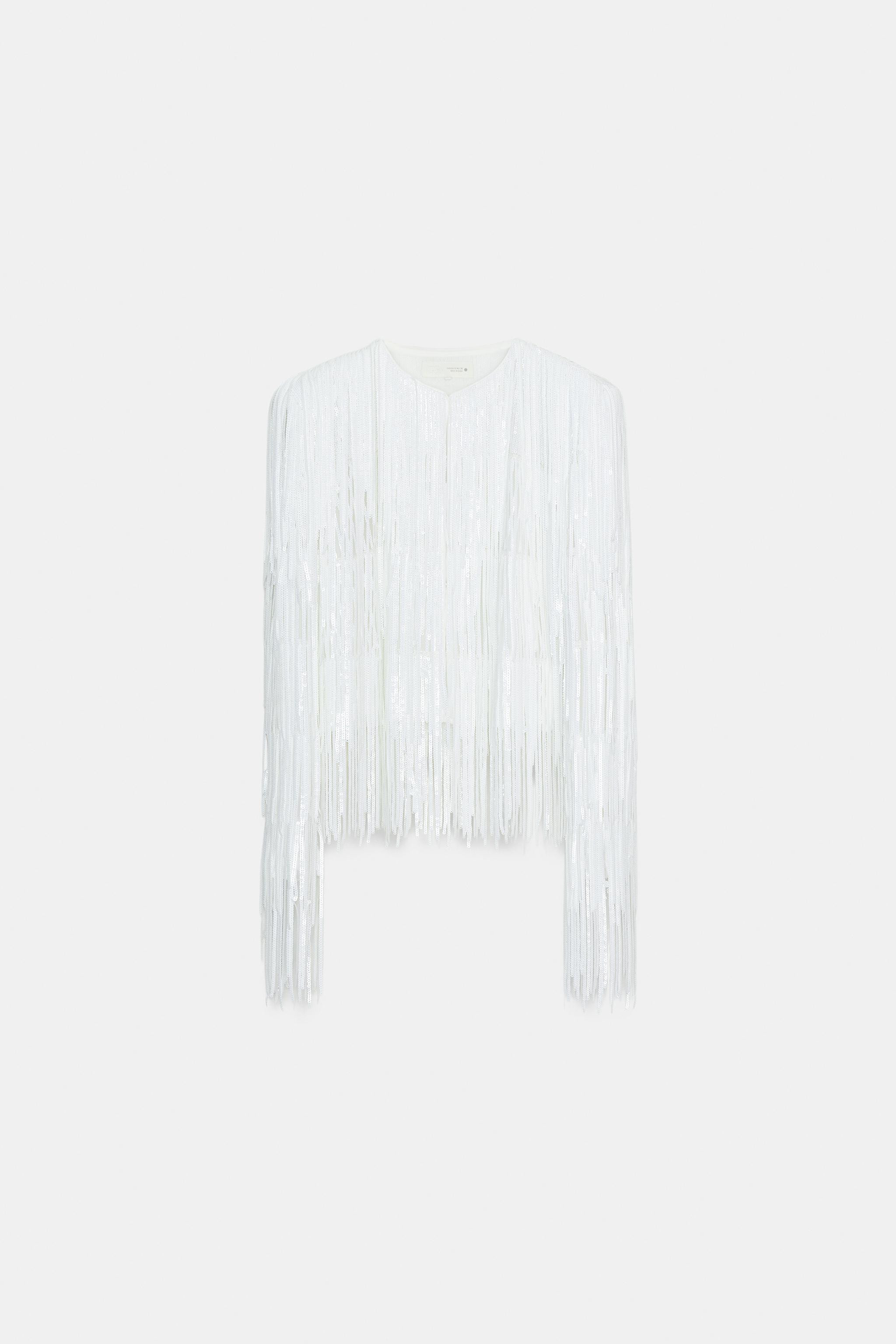 ZW COLLECTION SEQUIN FRINGE JACKET | Zara US