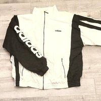 1990's Adidas Windbreaker Jacket-Vintage Coat-Trefoil-Track Jacket-Sport Jacket-3 Stripe-Warm Up Jac | Etsy (US)