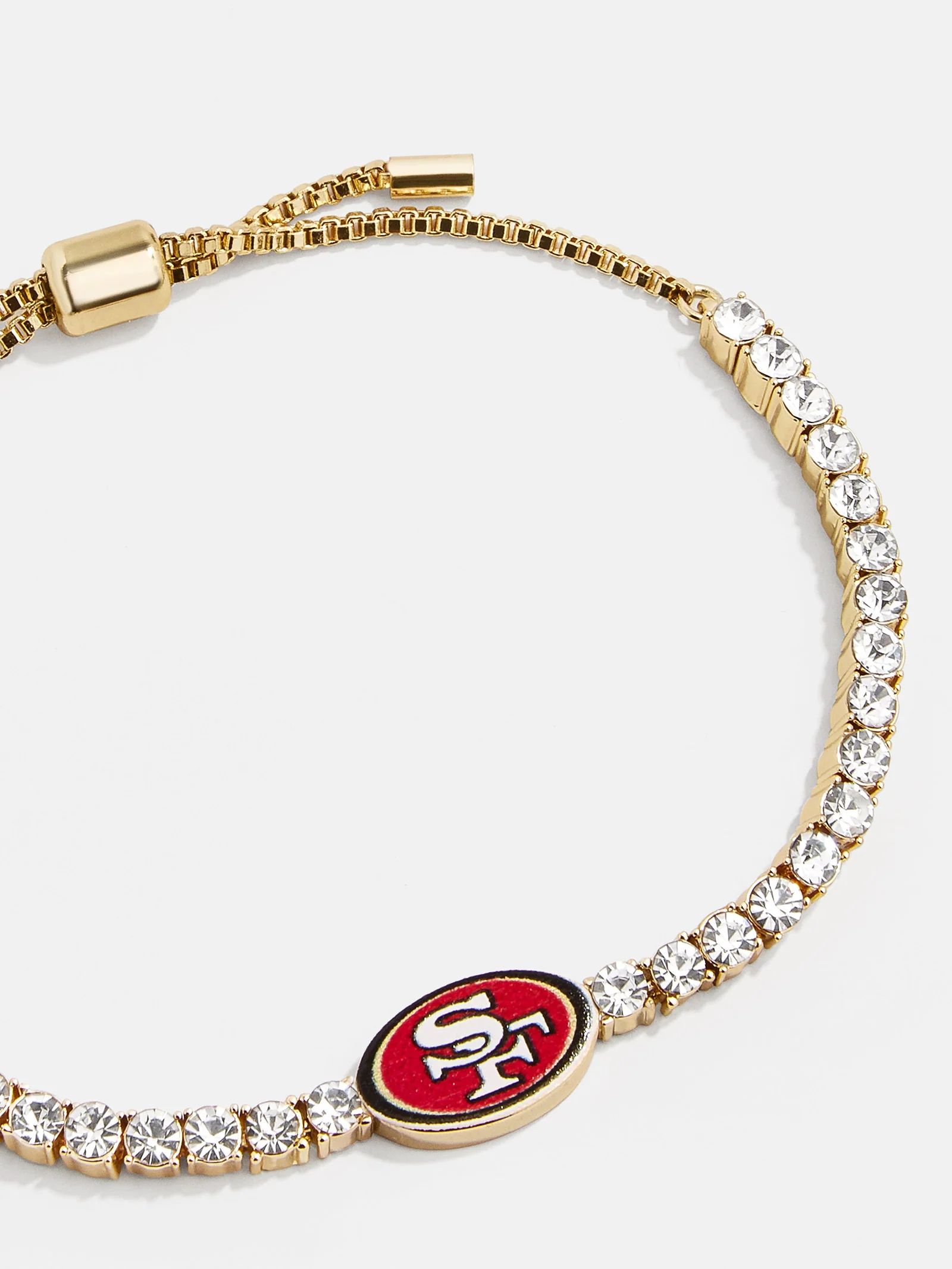 San Francisco 49ers NFL Gold Tennis Bracelet - San Francisco 49ers | BaubleBar (US)