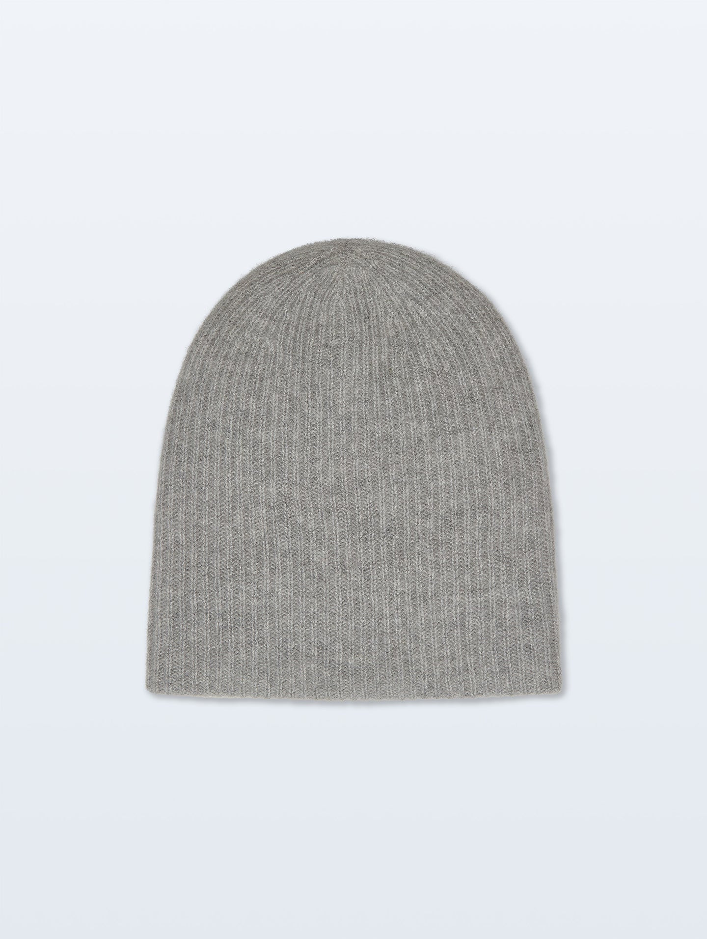 Cashmere Ribbed Beanie | Grey Heather | White and Warren