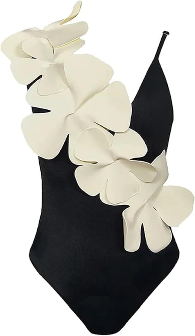 KITKI Women's Swimsuit Rose 3D Flower High Waist Sexy Bikini Two Piece Bathing Suit | Amazon (US)