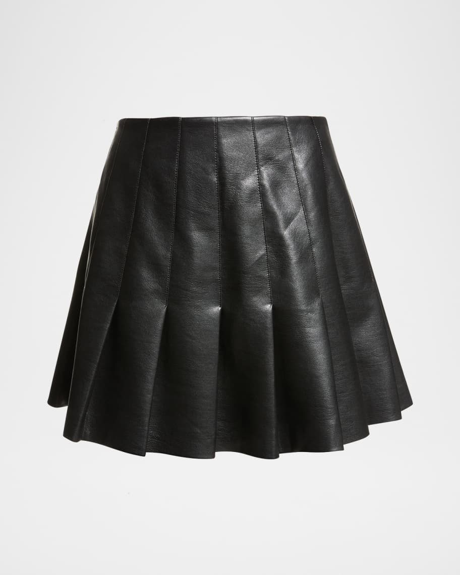 Carter Vegan Leather Pleated Mini Skirt | Neiman Marcus