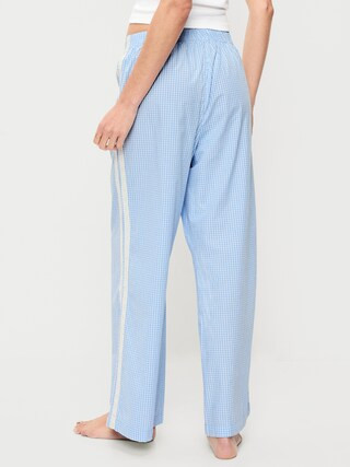Poplin Wide-Leg Pajama Pants | Old Navy (US)