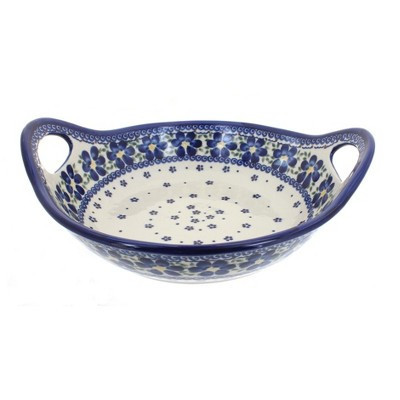 Blue Rose Polish Pottery Spring Blossom Deep Bowl with Handles | Target