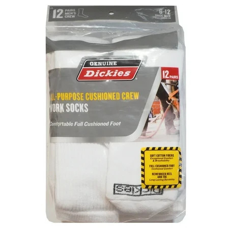 Dickies Men s Work Crew Socks 12 Pack | Walmart (US)