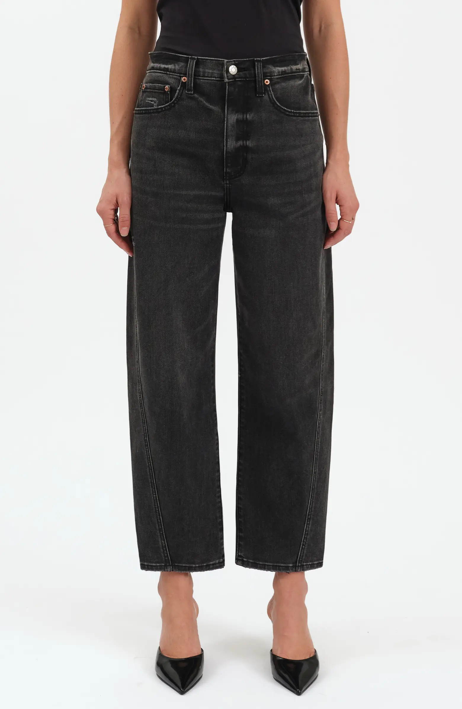 Westward High Waist Ankle Barrel Leg Jeans | Nordstrom