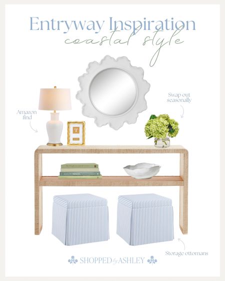 Coastal style entryway inspiration I am using for my own home! 

Amazon find, Amazon decor, coastal home, coastal decor, grandmillennial home, coastal grandmother, light and airy, storage ottomans, classic home, classic style 

#LTKhome #LTKstyletip