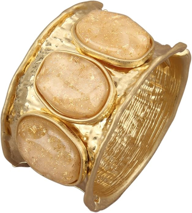 Chunky Gold Bangle Bracelets for Women Statement Cuff Bracelet Arm Cuffs Chunky Bangles Bracelet ... | Amazon (US)