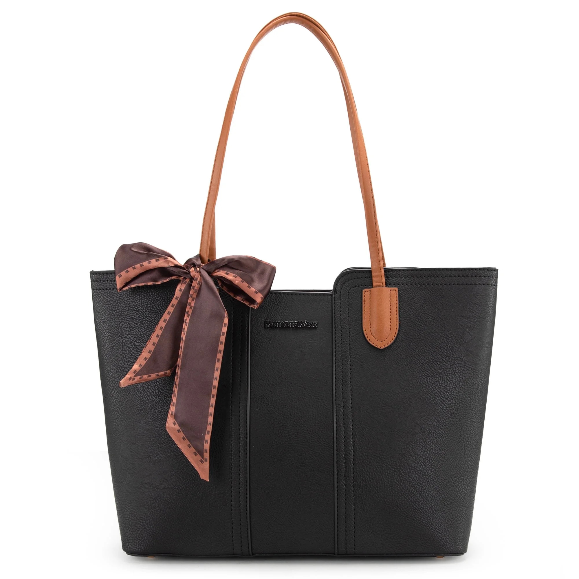 Montana West Tote Bags for Women Medium Top Handle Handbags with Scarf - Walmart.com | Walmart (US)