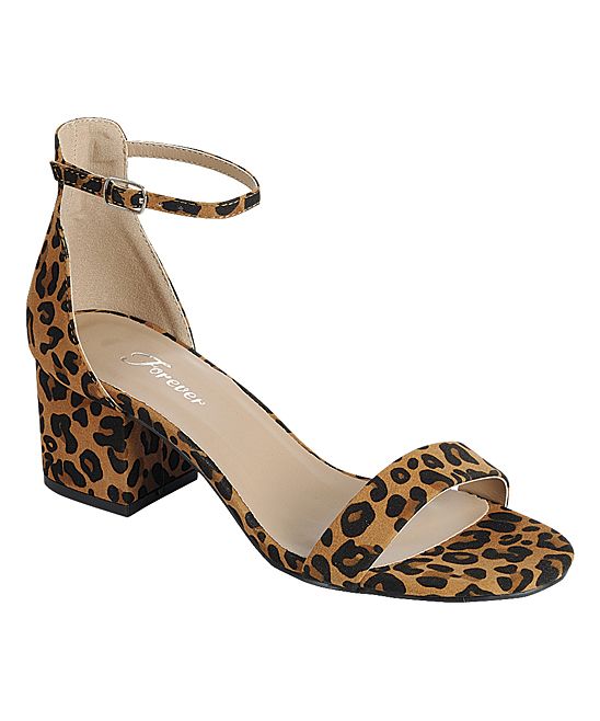 Forever Women's Sandals leop - Tan & Black Leopard Ankle-Strap Nataly Sandal - Women | Zulily