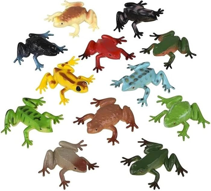 Plastic Dart Frogs | 12 Pc | Rainforest Animals Toys | 1.5 Inch Size multi | Amazon (US)