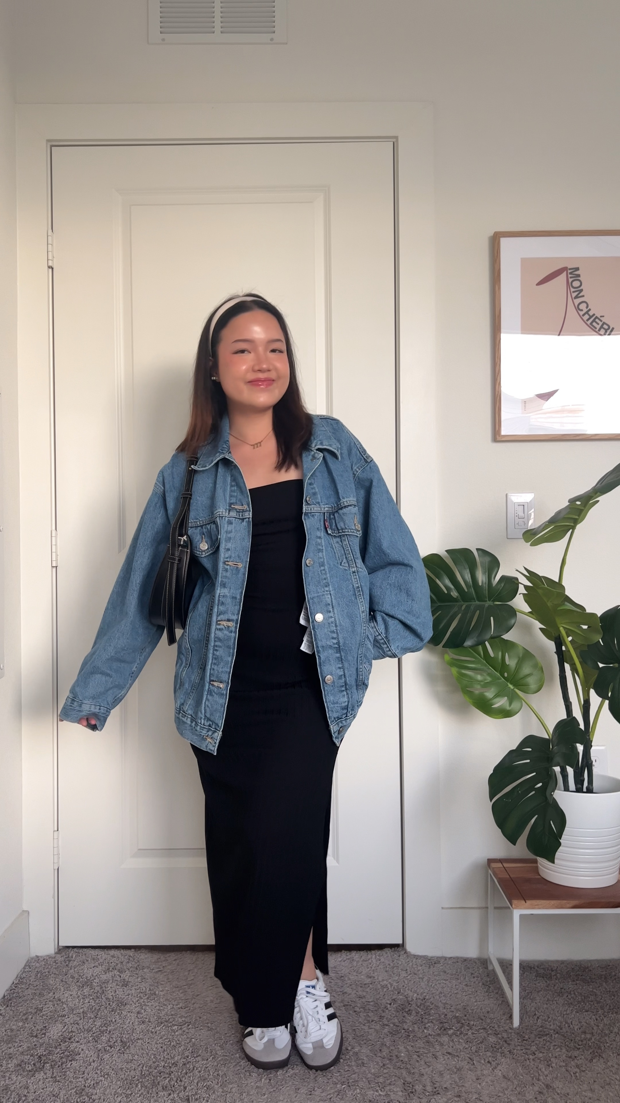 my fall ootd to go shopping for fall decor 🍁

Sizing details
Dress - size S (super stretchy)
Jacket - size M
Shoes - men’s size 5 (I’m a women’s size 6 and these fit well)

🏷️ casual chic fall outfit inspo, oversized denim jacket, denim jacket outfit, adidas samba outfit, midi dress outfit, fall fashion, autumn fashion, fall style, casual fall outfit, everyday comfy outfit #LTKFind

#LTKSeasonal #LTKVideo #LTKstyletip