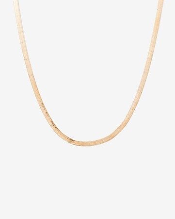 One Six Five Gold Herringbone Delicate Necklace | Express