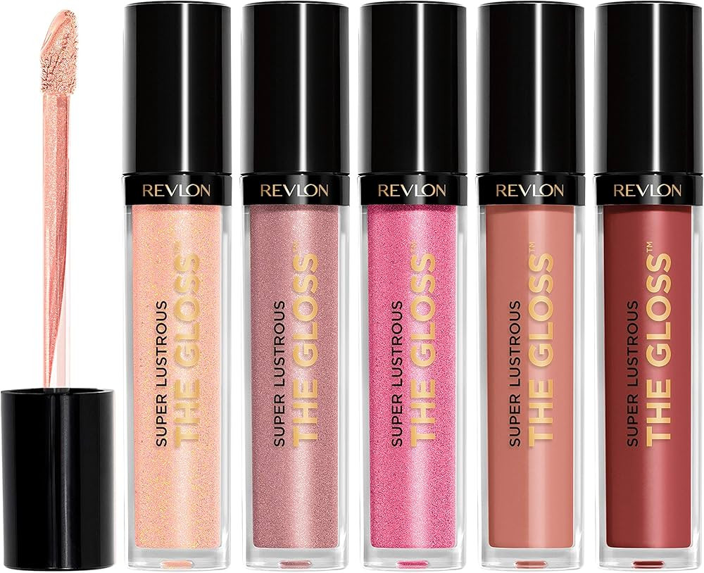 REVLON Lip Gloss Set, Super Lustrous 5 Piece Gift Set, Non-Sticky, High Shine, Cream & Pearl Fini... | Amazon (US)