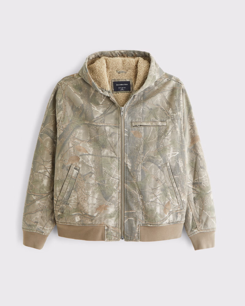 Men's Workwear Hooded Bomber Jacket | Men's Coats & Jackets | Abercrombie.com | Abercrombie & Fitch (US)