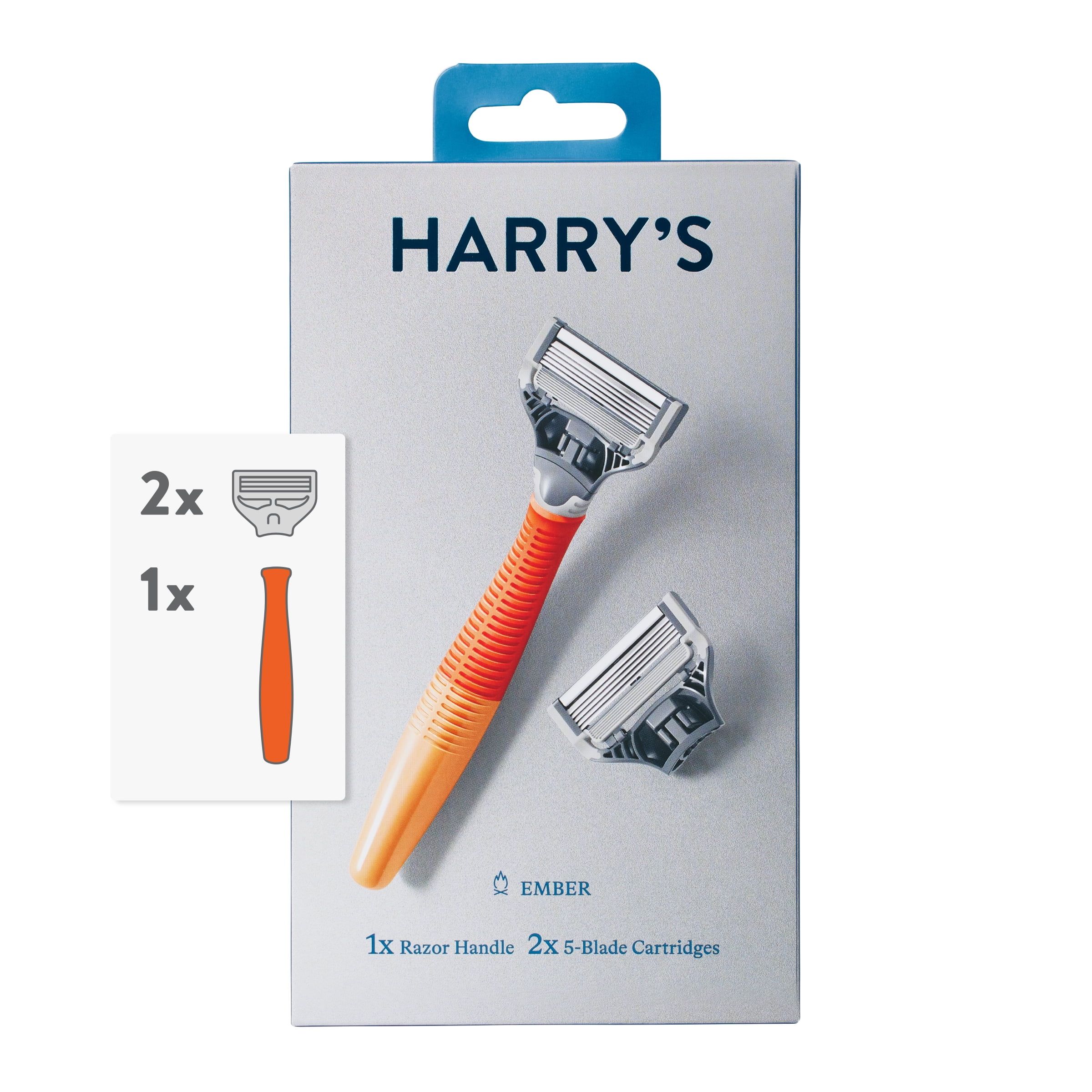 Harry's Men's Razor: 1 Ember Orange Razor Handle + 2 Razor Blade Cartridges - Walmart.com | Walmart (US)