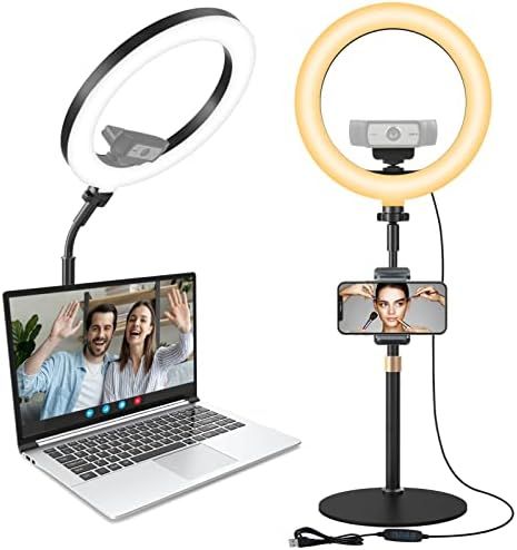 Ring Light for Computer Video Conferencing Lighting, Desk Zoom Meeting Light for Laptop with Stan... | Amazon (US)