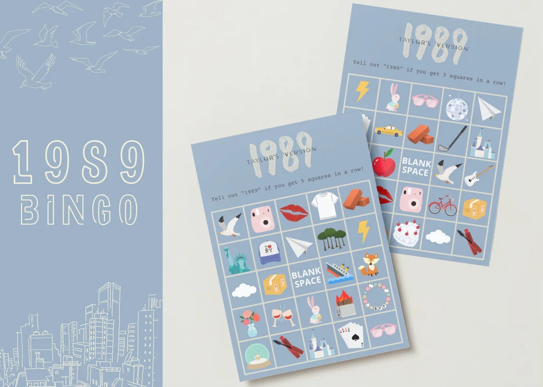1989 Taylor Swift Album Themed Bingo | Printable | Instant Download | 1989 Release Party | Etsy (US)