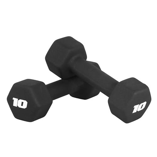 CAP Barbell 10 LB Neoprene Dumbbell Hand Weights - Pair | Black | Amazon (US)