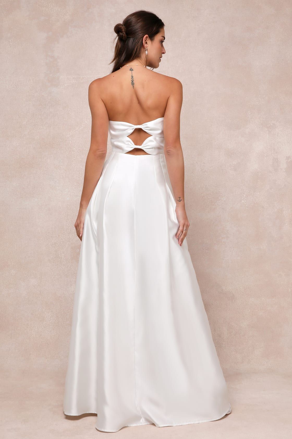 Pristine Love White Taffeta Strapless Maxi Dress With Pockets | Lulus
