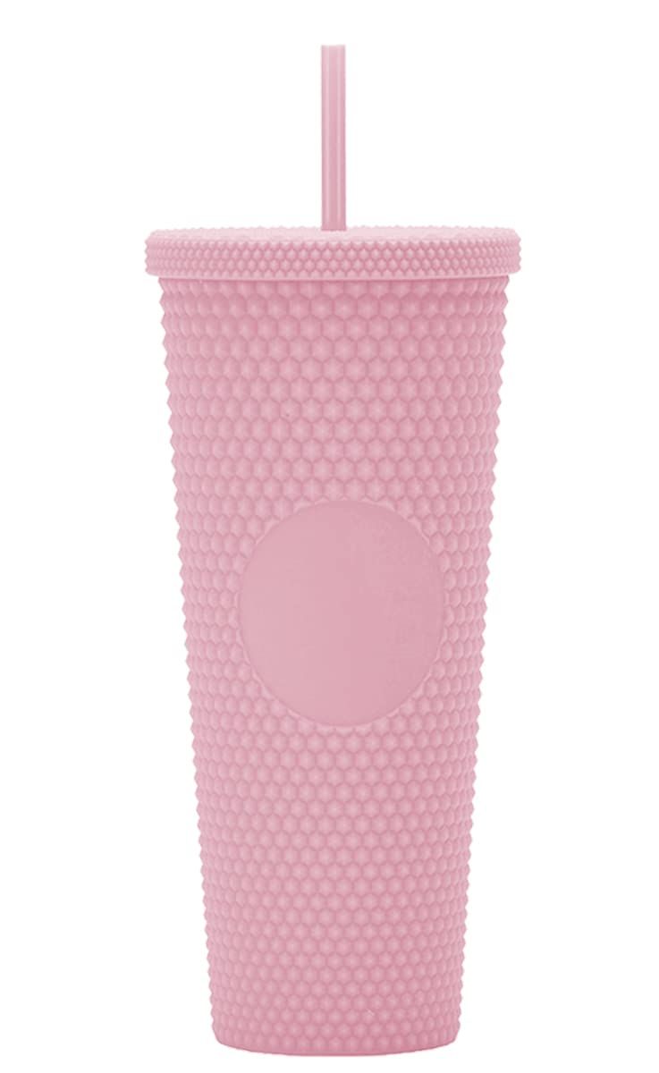 24oz DIY Studded Tumbler.Matte Light Pink Studded Tumbler with Lid and Straw.Reusable Double Wall... | Amazon (US)