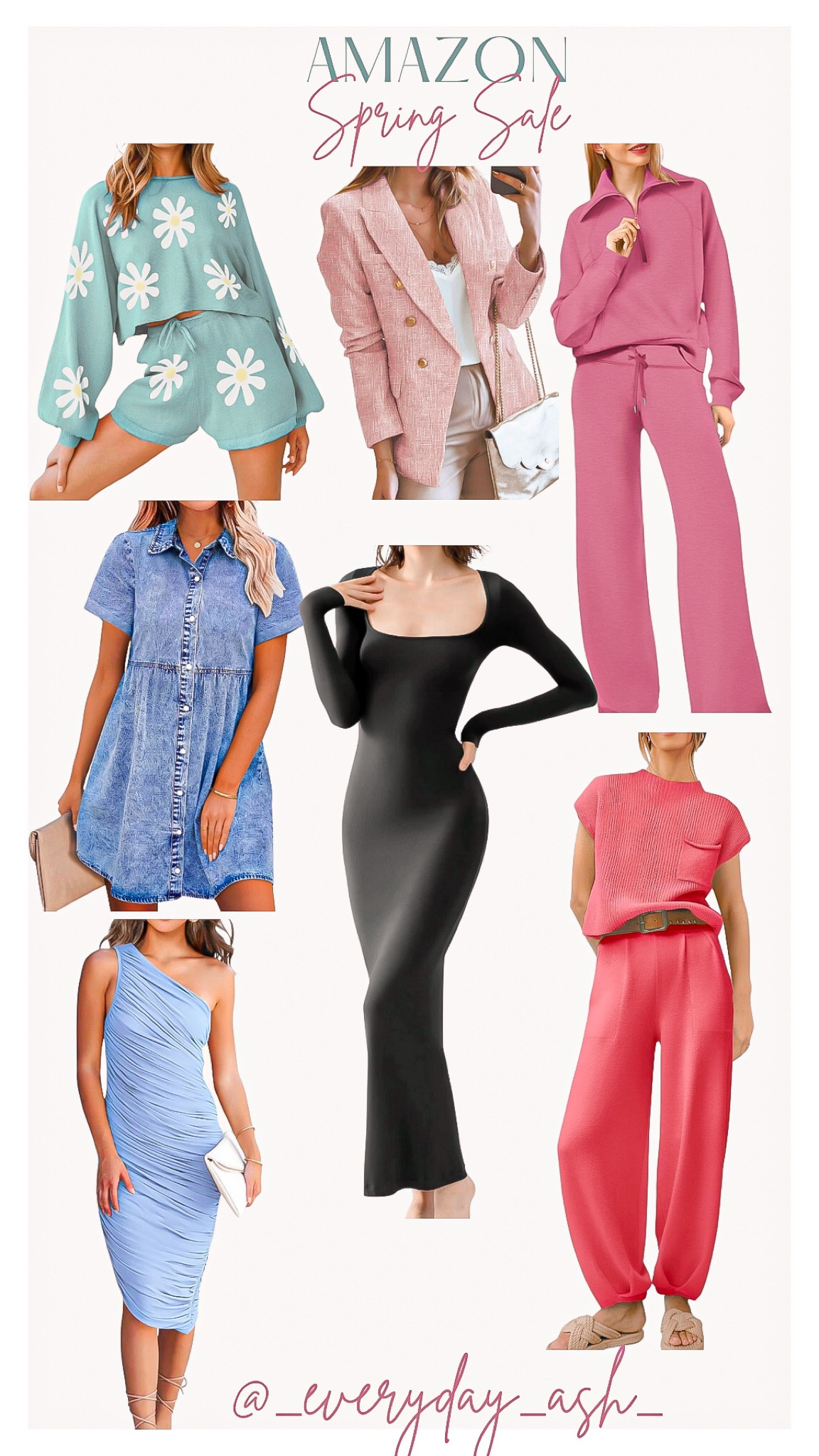 Amazon spring sale 💗🎉

I own the dress dress + long sleeve version of the sweater set

Jean dress- small
Set- medium 
Spring fashion, women’s fashion, gifts for her, floral two piece set, pink blazer, pink lounge set, pink sweatsuit, Jean dress, denim dress, black skims dress, sweater set, blue dress

#LTKfindsunder50 #LTKstyletip #LTKsalealert