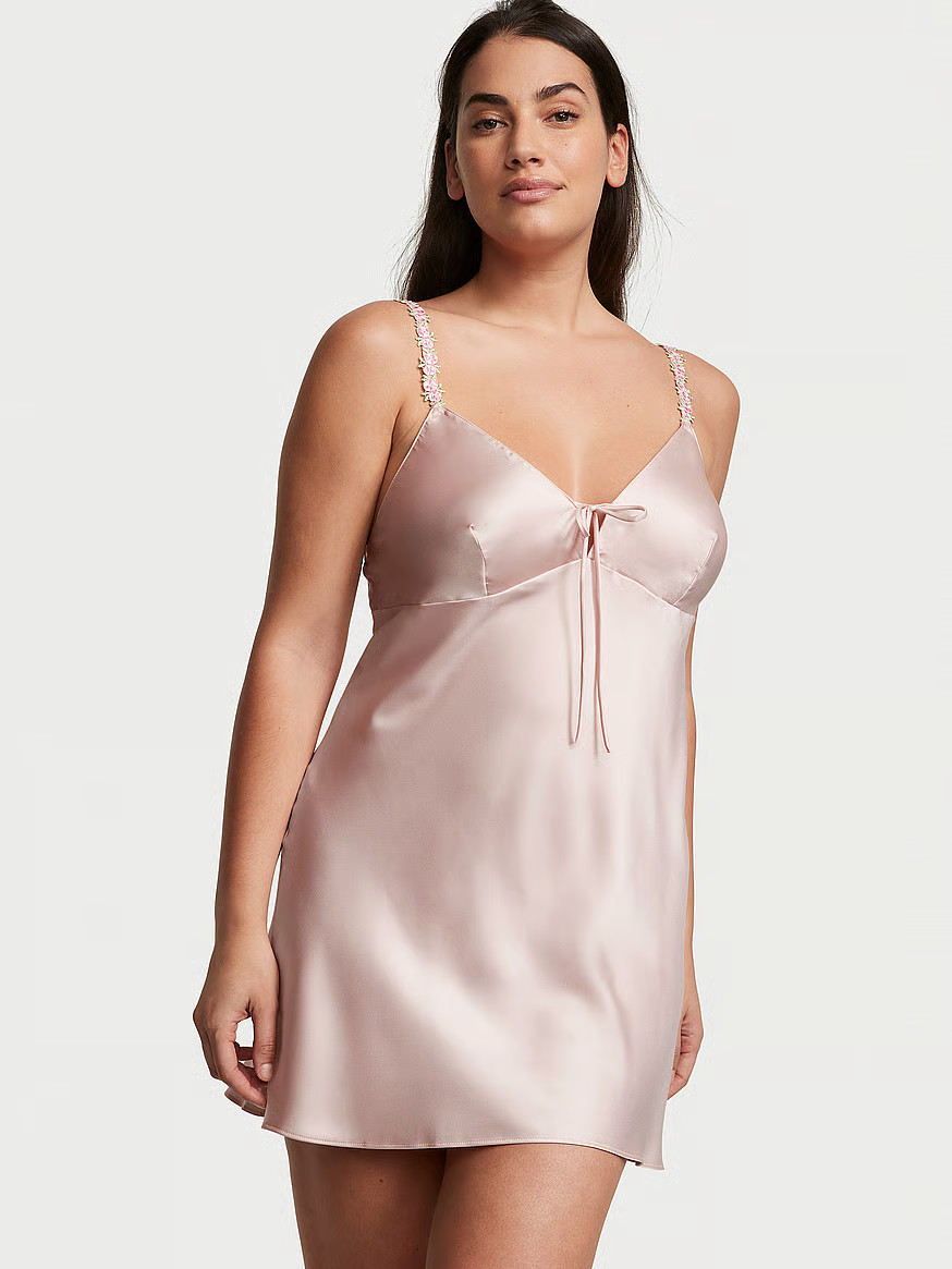 Satin Rosebud Embroidery Slip | Victoria's Secret (US / CA )
