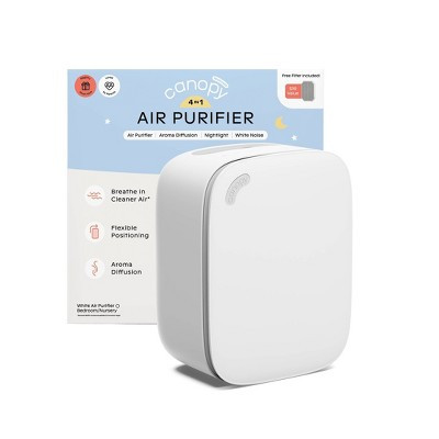 Canopy Air Purifier-Multi-Stage HEPA Filtration Reduces 99.97% of Air, Dust, Pollen & Contaminants - Optional White Noise/Night Light - White | Target