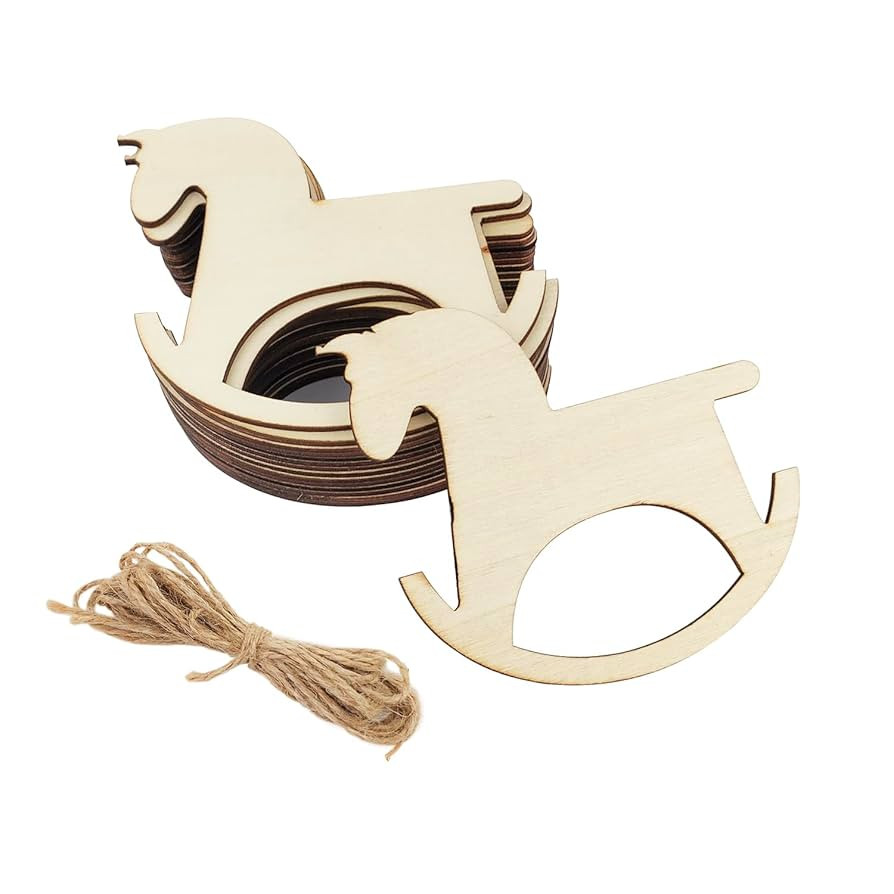 30 Pack 4 Inch Wood Rocking Horse Crafts Unfinished Wood Rocking Horse Cutouts Wooden Rocking Hor... | Amazon (US)