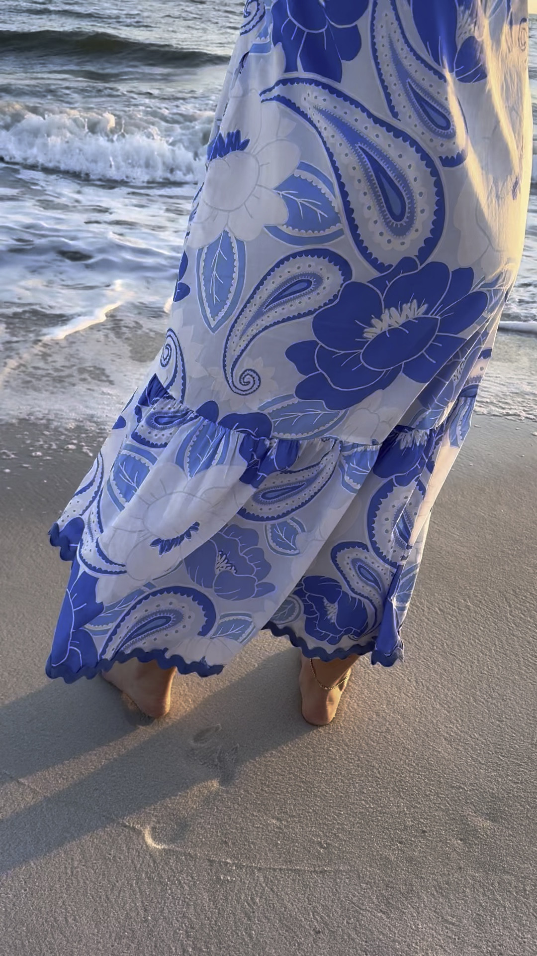 this gorgeous blue hued dress is made for ocean waves & a beach vacation 🌊! Midi dress / J. Marie / blue / spring / spring style / adjustable straps / bump friendly 

#LTKSeasonal #LTKtravel #LTKVideo