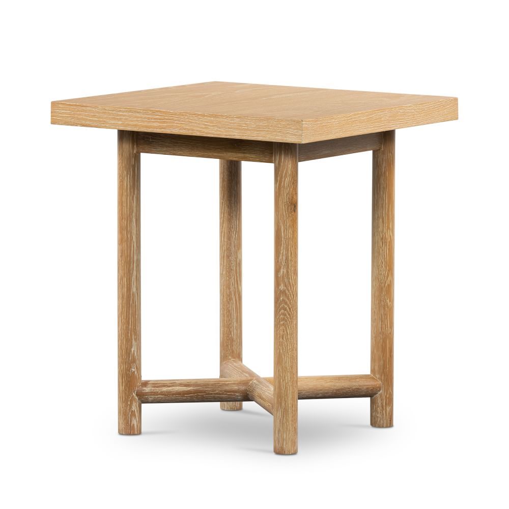 Modern Oak 20&amp;quot; Side Table, White Wash | West Elm (US)