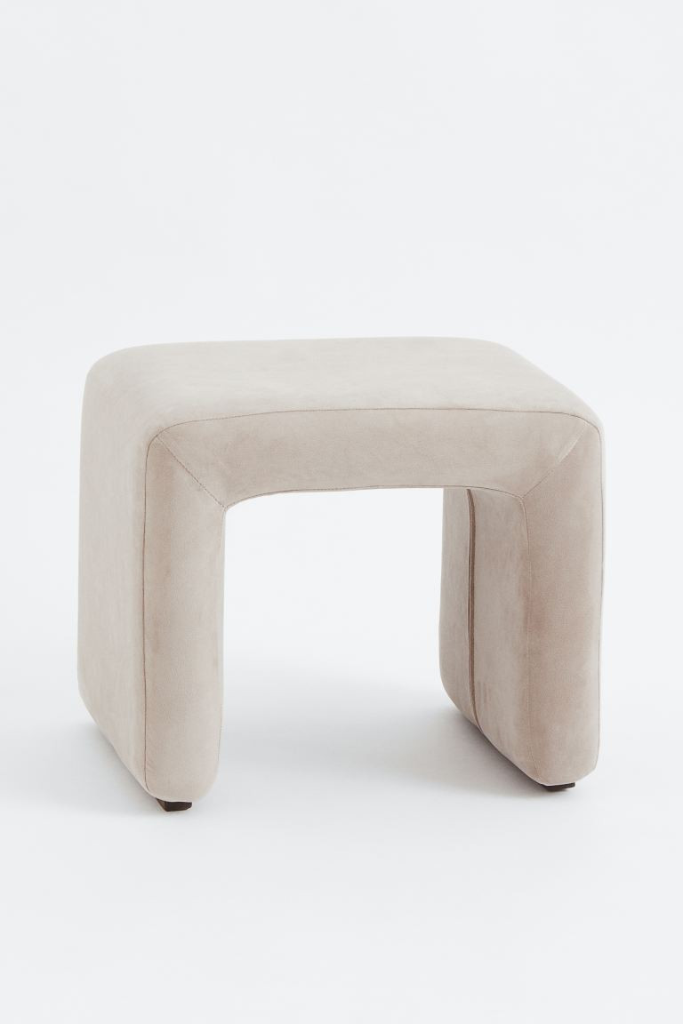 Plush Stool - Light beige - Home All | H&M US | H&M (US + CA)