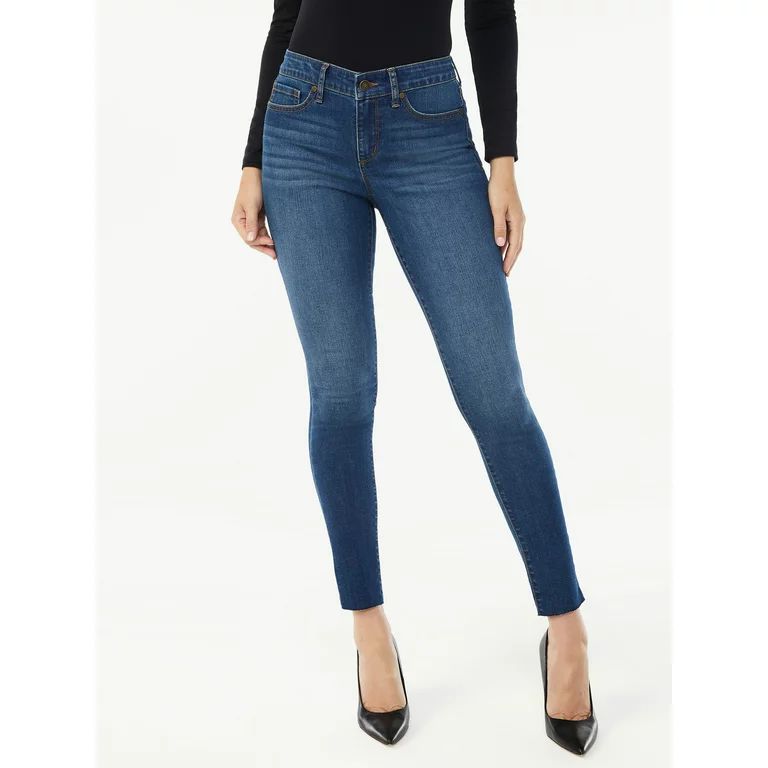 Sofia Jeans by Sofia Vergara Women's Sofia Mid Rise Ankle Raw Hem Jeans | Walmart (US)