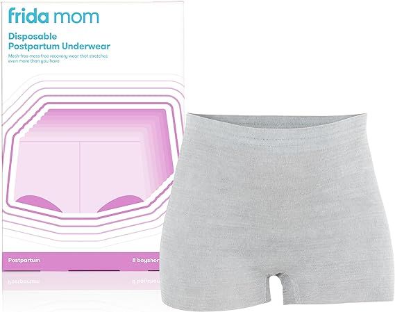Frida Mom Postpartum Disposable Underwear, 100% Cotton, Microfiber Boyshort Cut Briefs | Amazon (US)