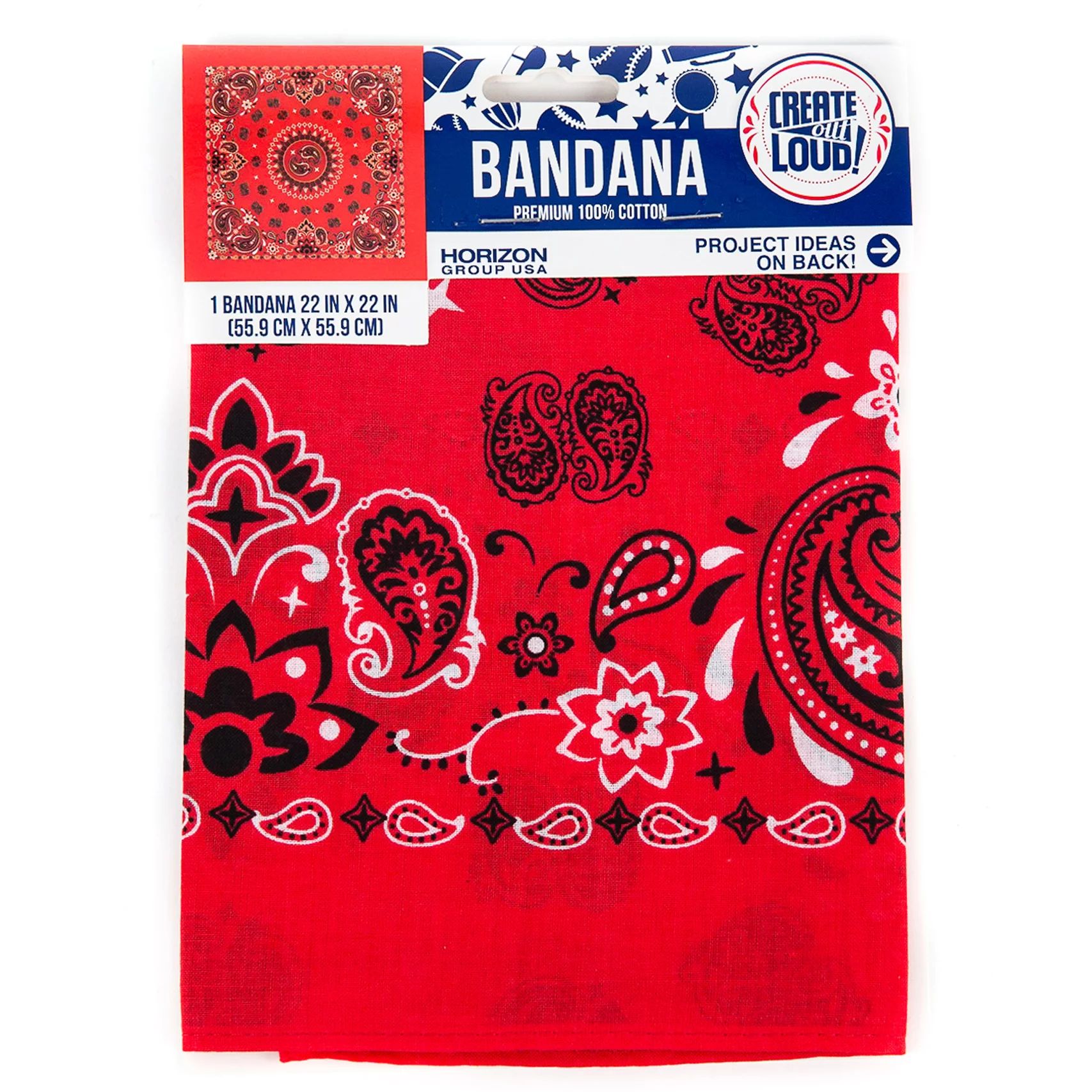 Create Out Loud Red Paisley Bandana, 22 in. x 22 in. | Walmart (US)